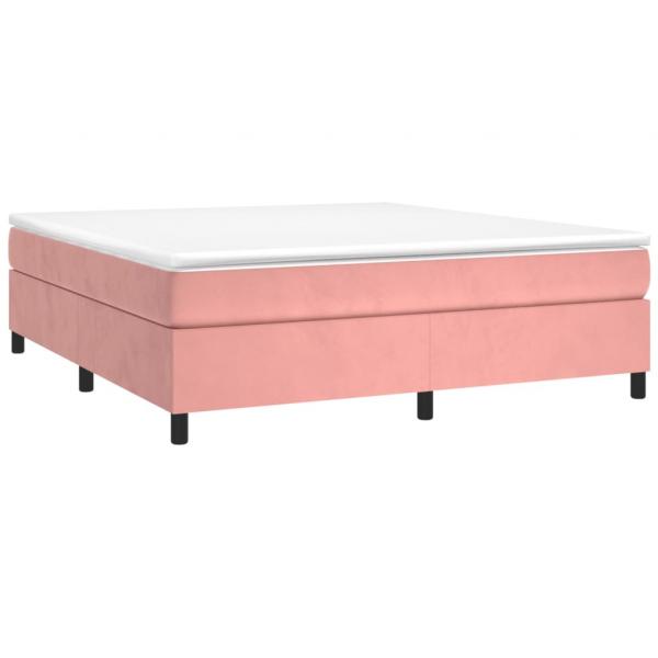 Boxspringbett mit Matratze Rosa 160x200 cm Samt