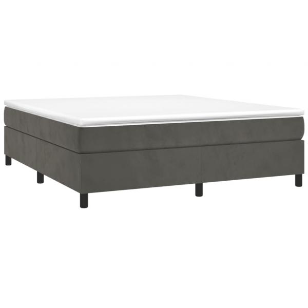 Boxspringbett mit Matratze Dunkelgrau 180x200 cm Samt