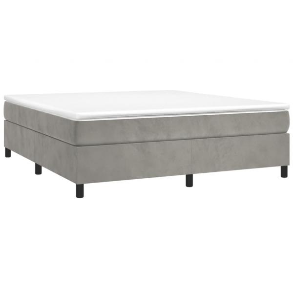 Boxspringbett mit Matratze Hellgrau 200x200 cm Samt