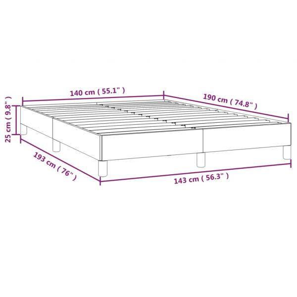 Bettgestell Cappuccino-Braun 140x190 cm Kunstleder