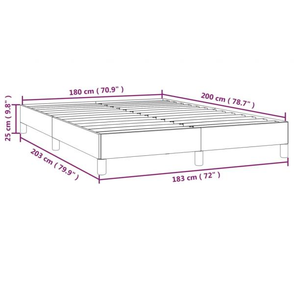 Bettgestell Grau 180x200 cm Kunstleder