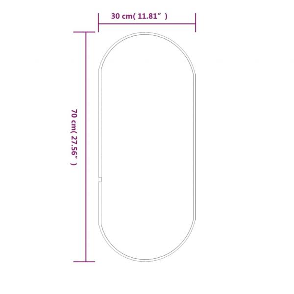 Wandspiegel Silbern 70x30 cm Oval