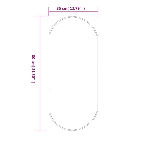 Wandspiegel Silbern 80x35 cm Oval