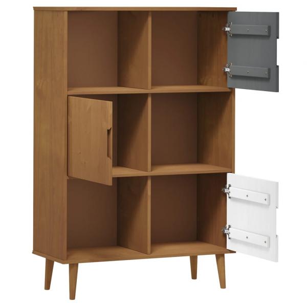 Bücherregal MOLDE Braun 90x35x133,5 cm Massivholz Kiefer