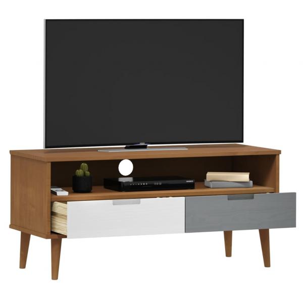 TV-Schrank MOLDE Braun 106x40x49 cm Massivholz Kiefer