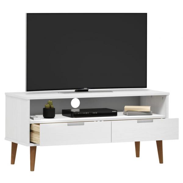 TV-Schrank MOLDE Weiß 106x40x49 cm Massivholz Kiefer