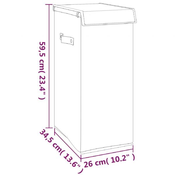 Faltbarer Wäschekorb Grau 26 x 34,5 x 59,5cm Leinenimitat Stoff