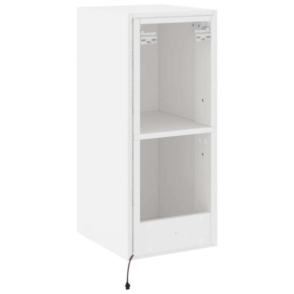 TV-Wandschrank mit LED-Leuchten Weiß 30,5x35x70 cm