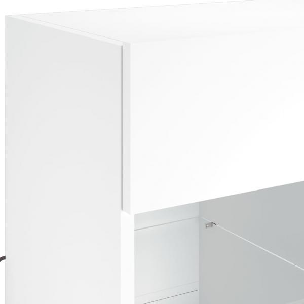 TV-Wandschrank mit LED-Leuchten Weiß 58,5x30x60,5 cm