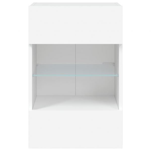 TV-Wandschrank mit LED-Leuchten Weiß 40x30x60,5 cm