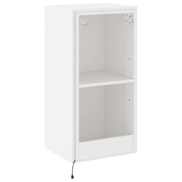 TV-Wandschrank mit LED-Leuchten Weiß 40,5x35x80 cm