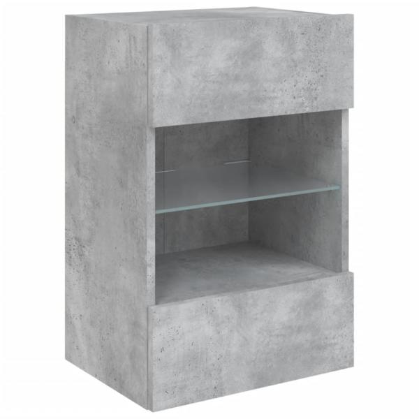 TV-Wandschrank mit LED-Leuchten Betongrau 40x30x60,5 cm