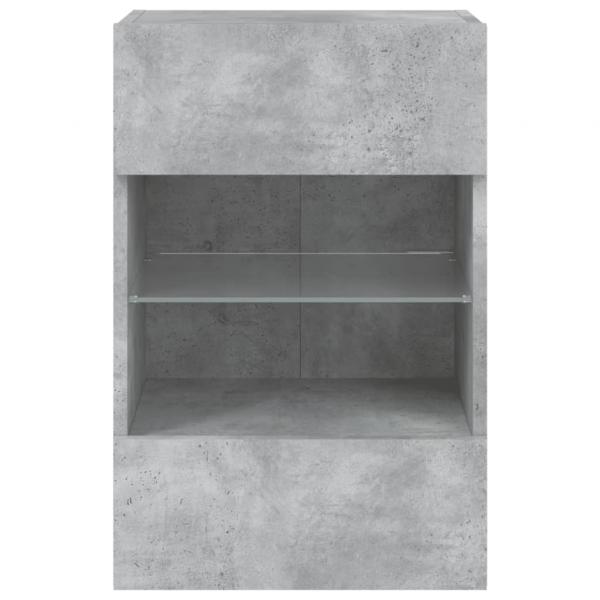 TV-Wandschrank mit LED-Leuchten Betongrau 40x30x60,5 cm