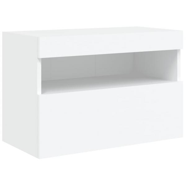 TV-Wandschrank mit LED-Leuchten Weiß 60x30x40 cm