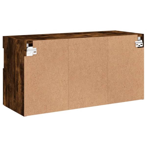 TV-Wandschrank mit LED-Leuchten Räuchereiche 80x30x40 cm