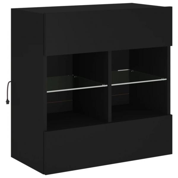 TV-Wandschrank mit LED-Leuchten Schwarz 58,5x30x60,5 cm