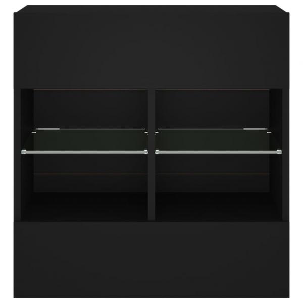 TV-Wandschrank mit LED-Leuchten Schwarz 58,5x30x60,5 cm