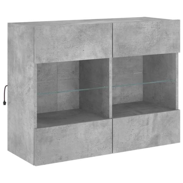 TV-Wandschrank mit LED-Leuchten Betongrau 78,5x30x60,5 cm