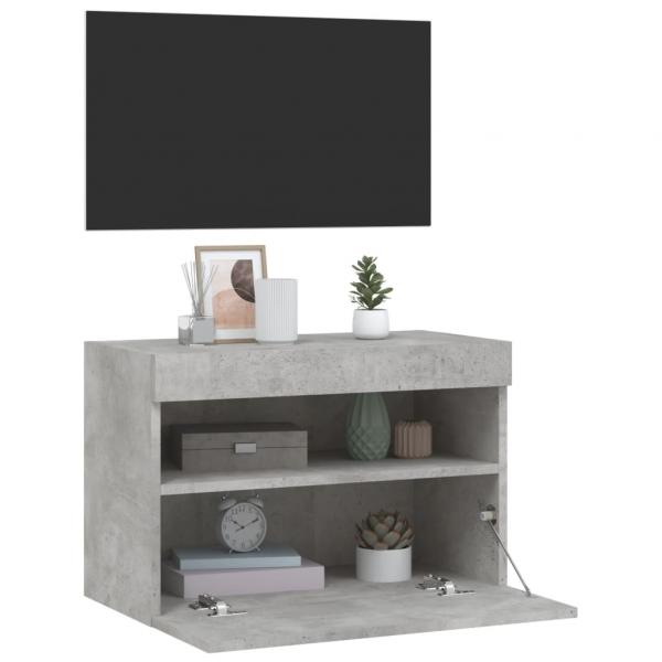 TV-Wandschrank mit LED-Leuchten Betongrau 60x30x40 cm