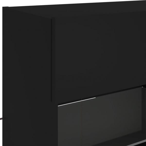 TV-Wandschrank mit LED-Leuchten Schwarz 98,5x30x60,5 cm