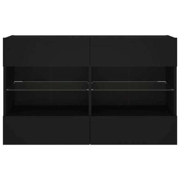 TV-Wandschrank mit LED-Leuchten Schwarz 98,5x30x60,5 cm