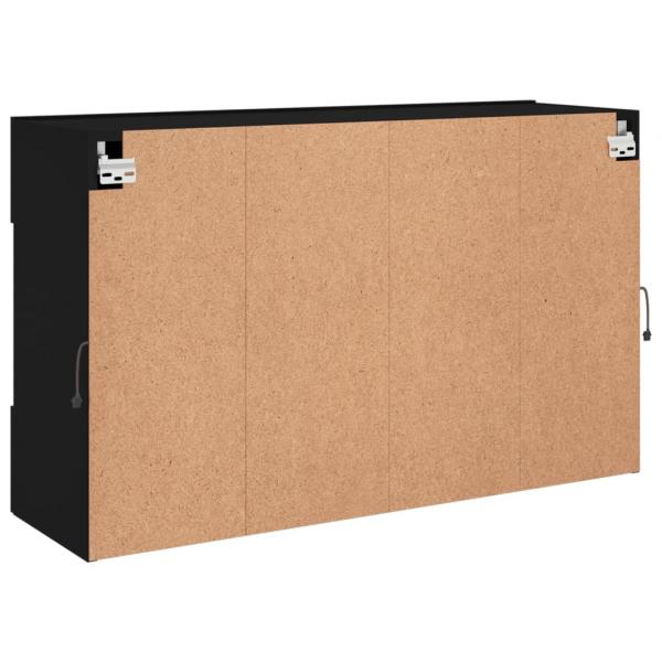 TV-Wandschrank mit LED-Leuchten Schwarz 98,5x30x60,5 cm