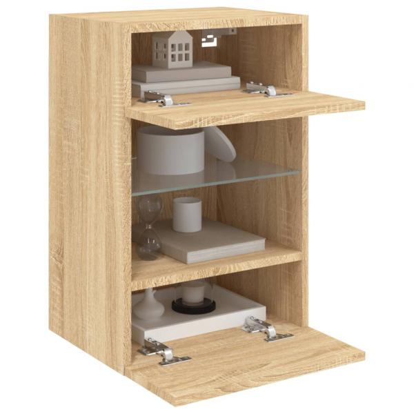 TV-Wandschrank mit LED-Leuchten Sonoma-Eiche 40x30x60,5 cm