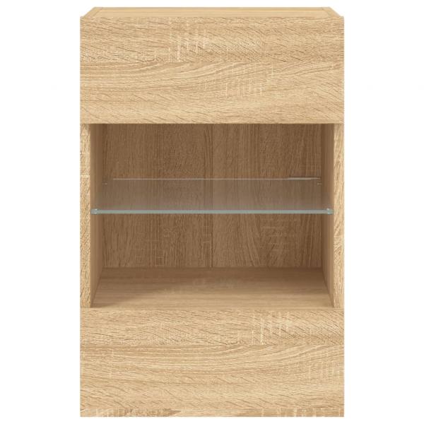 TV-Wandschrank mit LED-Leuchten Sonoma-Eiche 40x30x60,5 cm