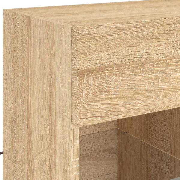 TV-Wandschrank mit LED-Leuchten Sonoma-Eiche 58,5x30x60,5 cm