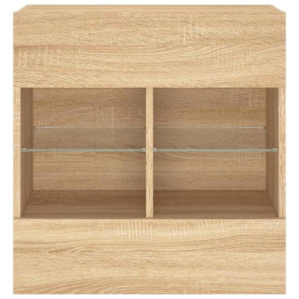 TV-Wandschrank mit LED-Leuchten Sonoma-Eiche 58,5x30x60,5 cm