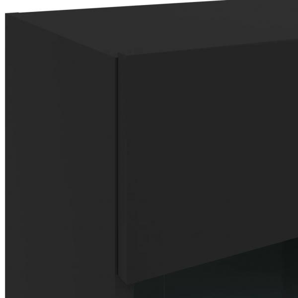 TV-Wandschrank mit LED-Leuchten Schwarz 40x30x60,5 cm