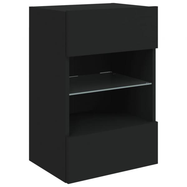 TV-Wandschrank mit LED-Leuchten Schwarz 40x30x60,5 cm