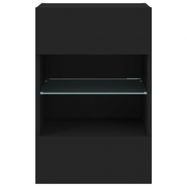 TV-Wandschrank mit LED-Leuchten Schwarz 40x30x60,5 cm