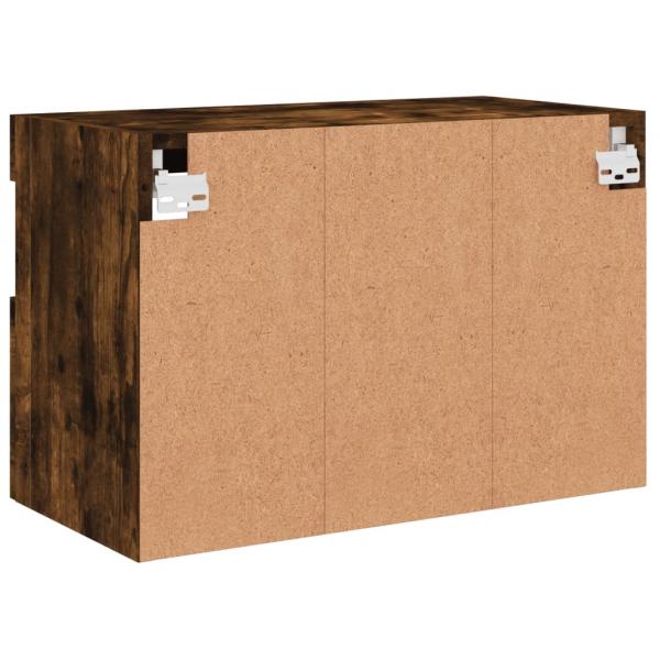 TV-Wandschrank mit LED-Leuchten Räuchereiche 60x30x40 cm