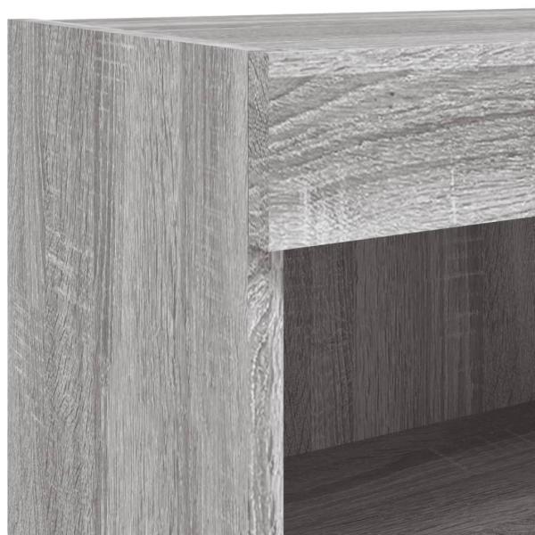 TV-Wandschrank mit LED-Leuchten Grau Sonoma 60x30x40 cm