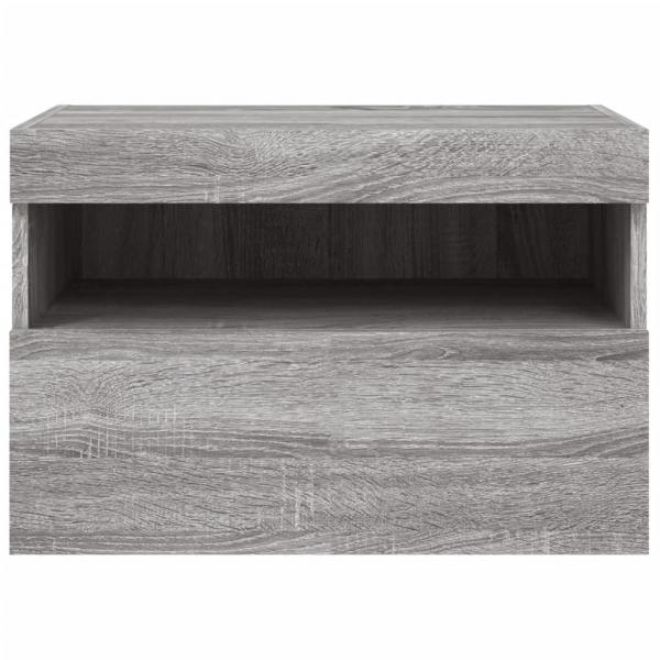 TV-Wandschrank mit LED-Leuchten Grau Sonoma 60x30x40 cm