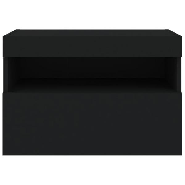 TV-Wandschrank mit LED-Leuchten Schwarz 60x30x40 cm