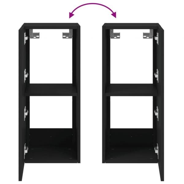 TV-Wandschrank mit LED-Leuchten Schwarz 30,5x35x70 cm