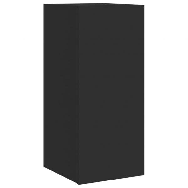 TV-Wandschrank mit LED-Leuchten Schwarz 30,5x35x70 cm