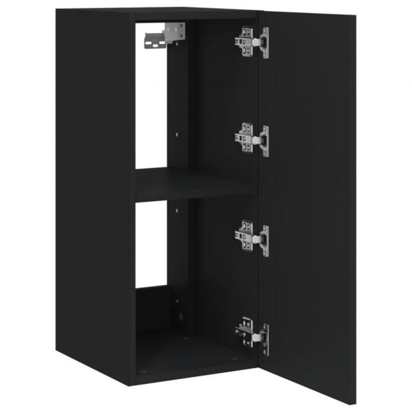 TV-Wandschrank mit LED-Leuchten Schwarz 30,5x35x70 cm