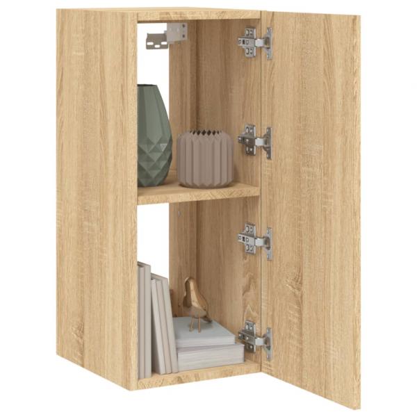 TV-Wandschrank mit LED-Leuchten Sonoma-Eiche 30,5x35x70 cm