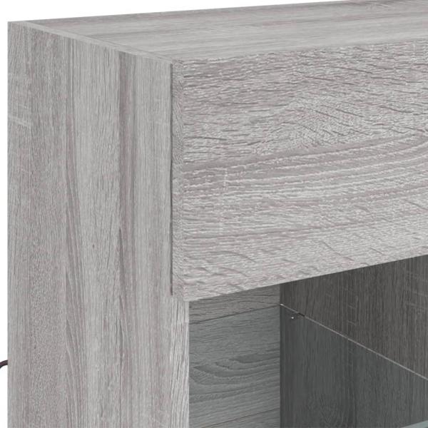 TV-Wandschrank mit LED-Leuchten Grau Sonoma 58,5x30x60,5 cm