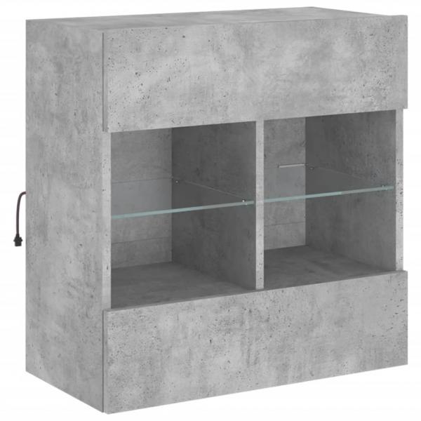 TV-Wandschrank mit LED-Leuchten Betongrau 58,5x30x60,5 cm