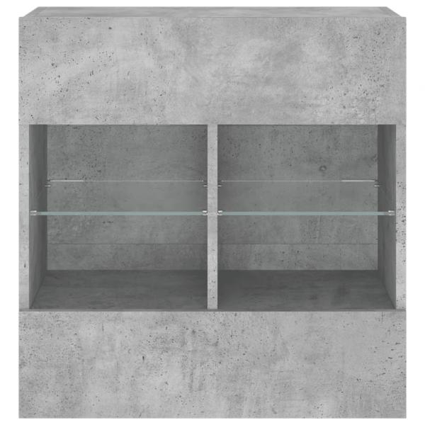 TV-Wandschrank mit LED-Leuchten Betongrau 58,5x30x60,5 cm