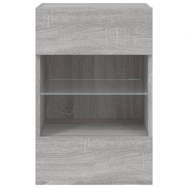 TV-Wandschrank mit LED-Leuchten Grau Sonoma 40x30x60,5 cm