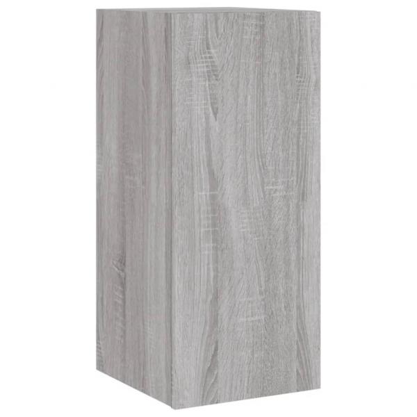 TV-Wandschrank mit LED-Leuchten Grau Sonoma 30,5x35x70 cm