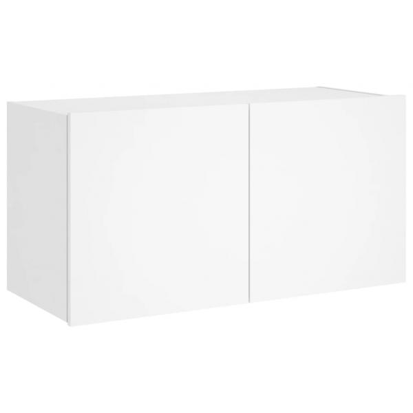 TV-Wandschrank mit LED-Leuchten Weiß 80x35x41 cm