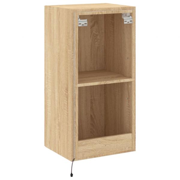 TV-Wandschrank mit LED-Leuchten Sonoma-Eiche 40,5x35x80 cm