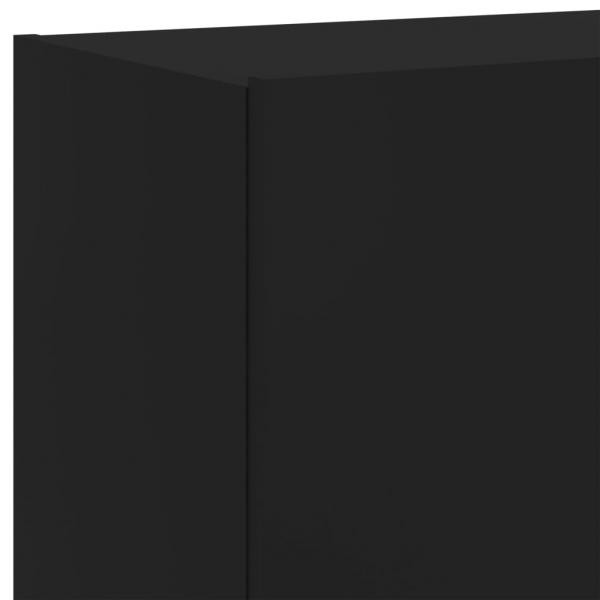 TV-Wandschrank mit LED-Leuchten Schwarz 60x35x41 cm