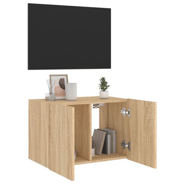 TV-Wandschrank mit LED-Leuchten Sonoma-Eiche 60x35x41 cm